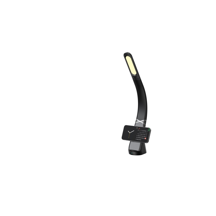 Lampe de bureau LED dimmable avec chargement sans fil MAGIC LED/5W/230V noire