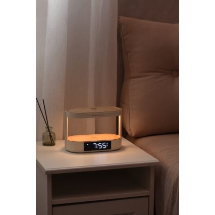 Lampe de table LED à intensité variable avec réveil et station de charge TRIPLE DOCK LED/1,5W/5V