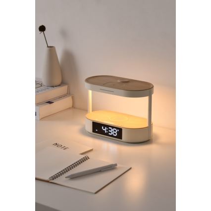 Lampe de table LED à intensité variable avec réveil et station de charge TRIPLE DOCK LED/1,5W/5V