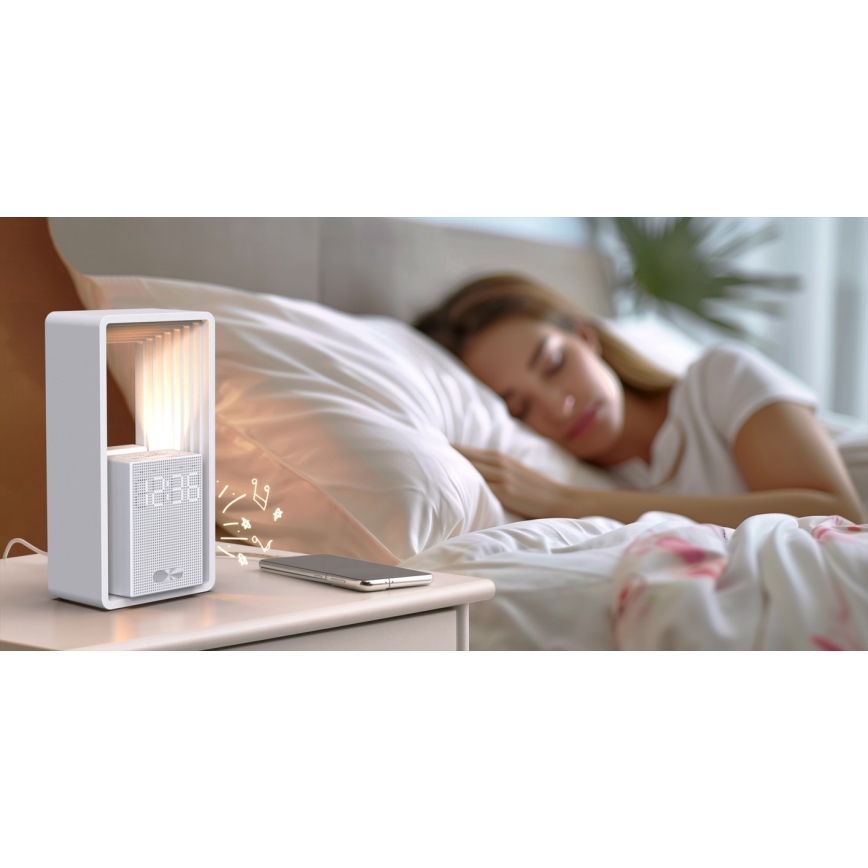 Lampe de table LED avec réveil et fonction de recharge CALM LED/3,5W/5V