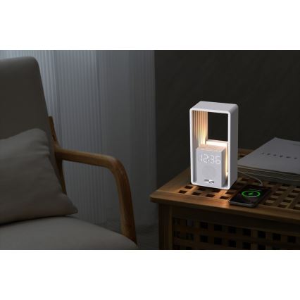 Lampe de table LED avec réveil et fonction de recharge CALM LED/3,5W/5V