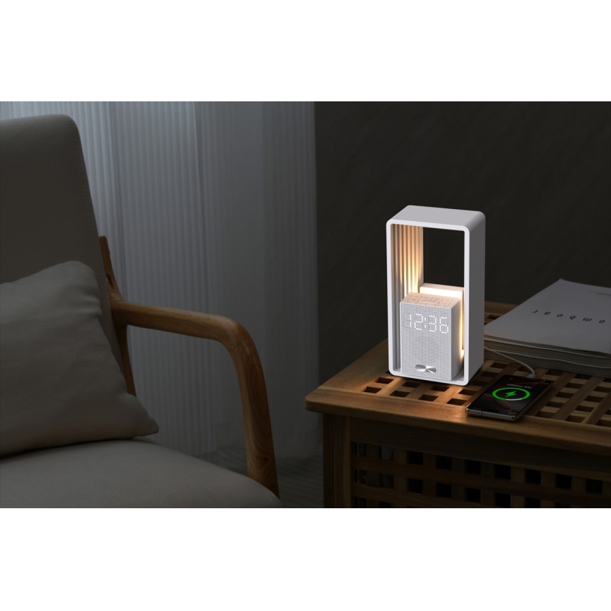 Lampe de table LED avec réveil et fonction de recharge CALM LED/3,5W/5V