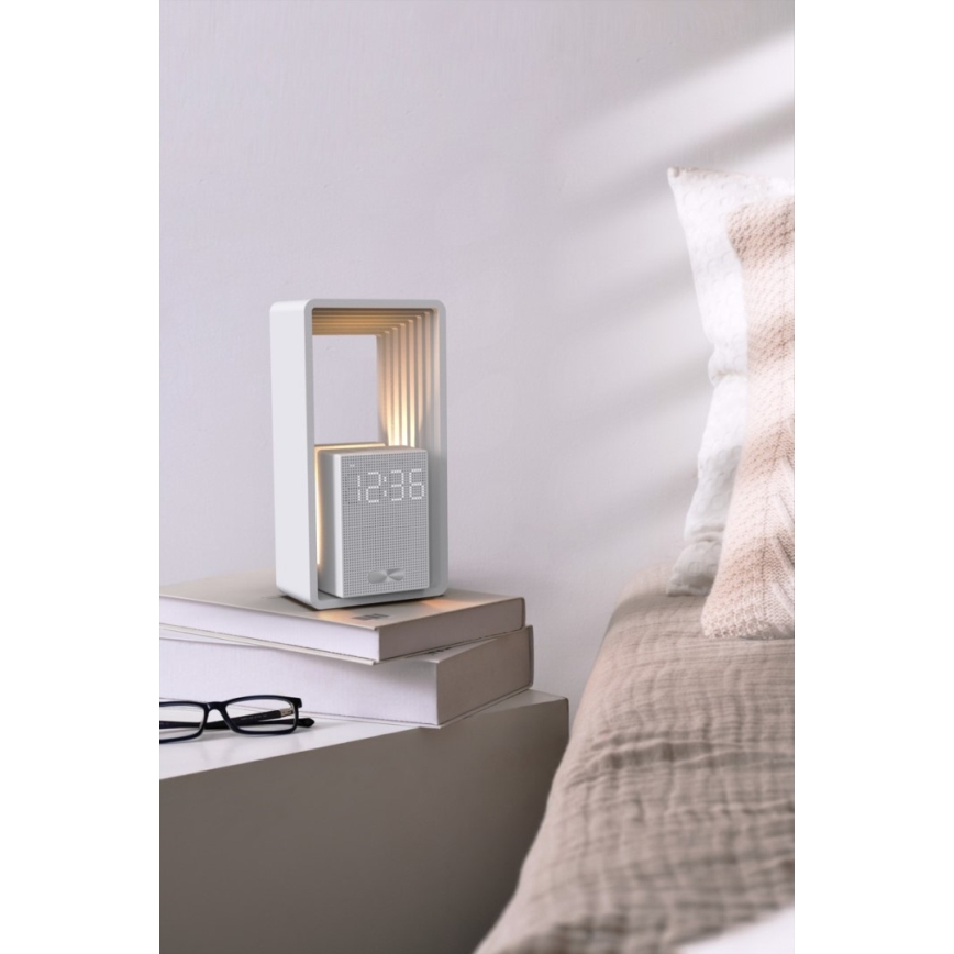 Lampe de table LED avec réveil et fonction de recharge CALM LED/3,5W/5V