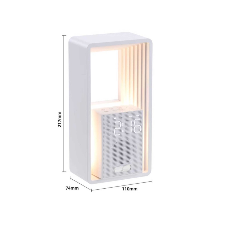 Lampe de table LED avec réveil et fonction de recharge CALM LED/3,5W/5V