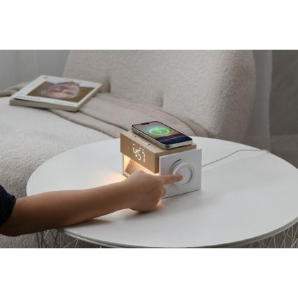 Lampe de bureau LED avec réveil et charge CALM LED/1,2W/5V