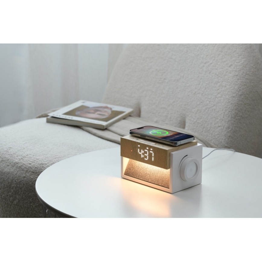 Lampe de bureau LED avec réveil et charge CALM LED/1,2W/5V