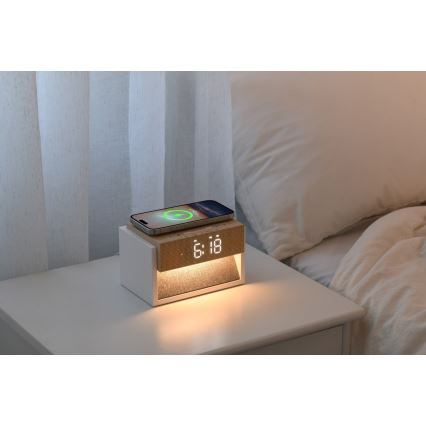 Lampe de bureau LED avec réveil et charge CALM LED/1,2W/5V