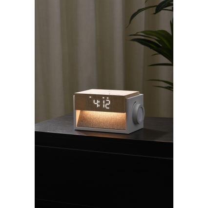 Lampe de bureau LED avec réveil et charge CALM LED/1,2W/5V