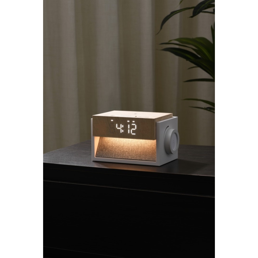 Lampe de bureau LED avec réveil et charge CALM LED/1,2W/5V