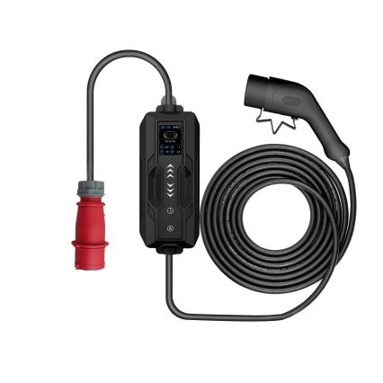 Immax - Borne de recharge EV pour véhicules électriques AC Type 2 16 A/380 V + prise 230 V, 3,7 kW, 5 m, Tuya
