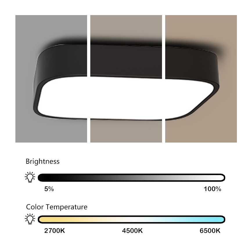 Immax NEO 07039L - Plafonnier à intensité variable RECUADRO LED/56W/230V + télécommande Tuya