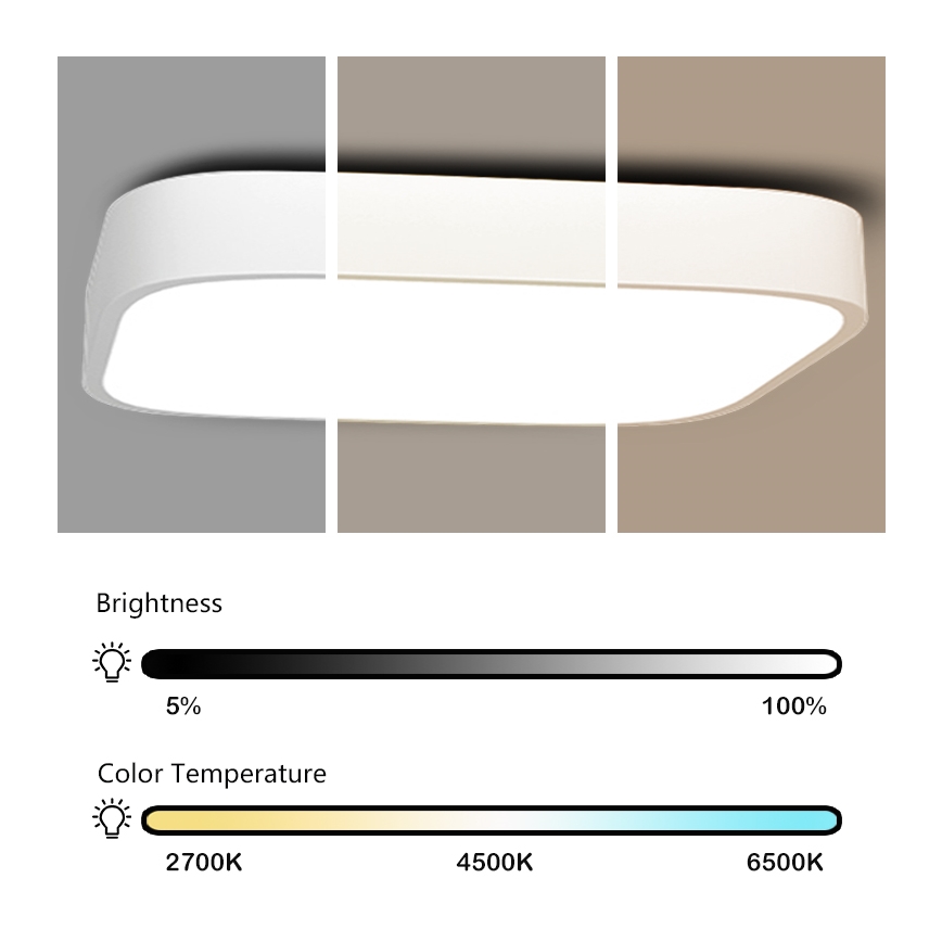 Immax NEO 07042L – Plafonnier LED à intensité variable RECUADRO LED/67W/230V + télécommande Tuya