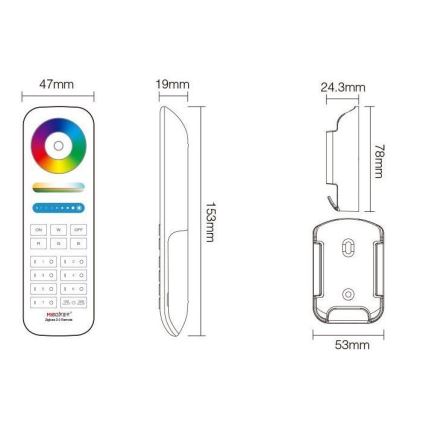 Immax NEO 07087-3 - Télécommande universelle RGB+CCT MiBOXER 2xAAA Tuya