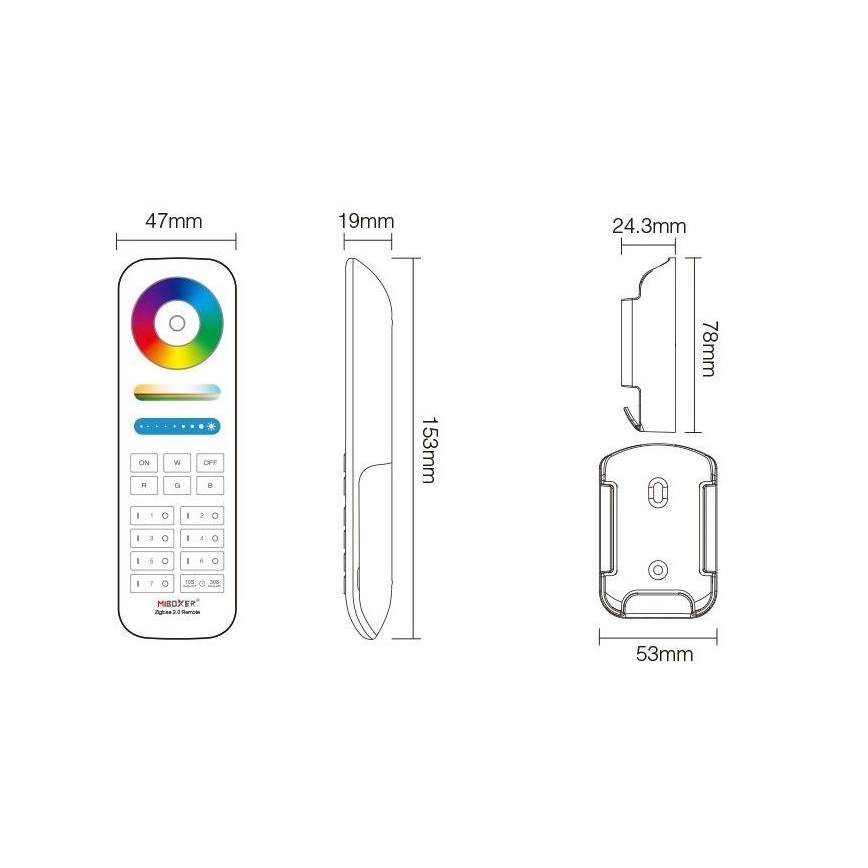 Immax NEO 07087-3 - Télécommande universelle RGB+CCT MiBOXER 2xAAA Tuya