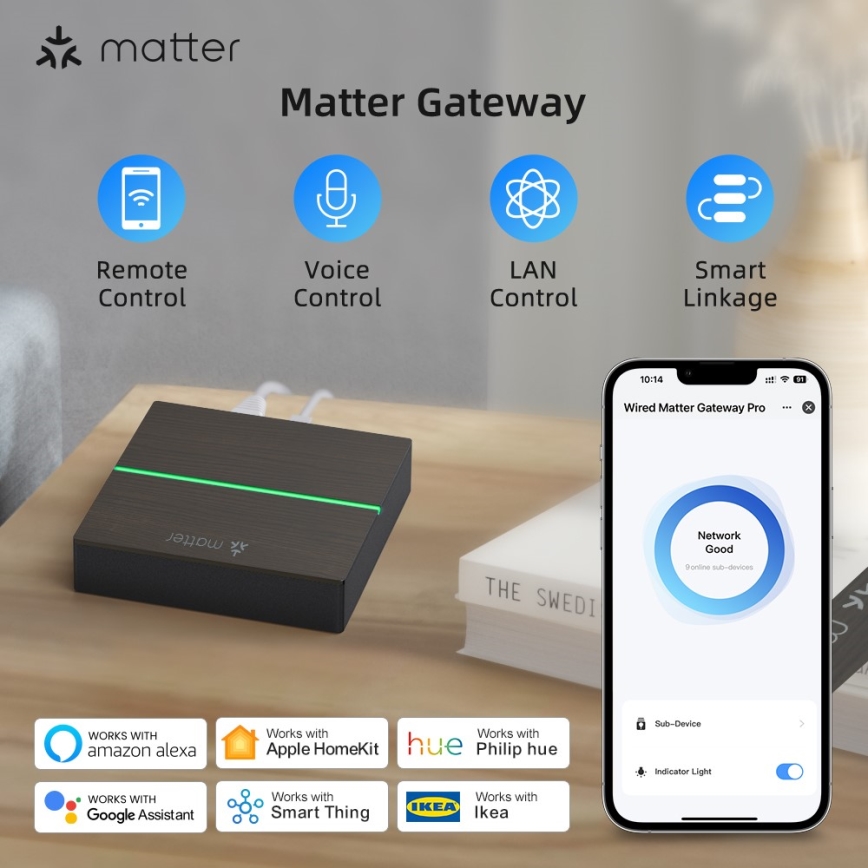 Immax NEO 07117-5 - Passerelle MATTER intelligente Zigbee 3.0 230 V Tuya Wi‑Fi