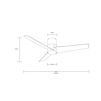 Immax NEO 07135-B - Ventilateur de plafond LED à intensité variable FRESH LED/18W/230V Wi-Fi Tuya noir + télécommande