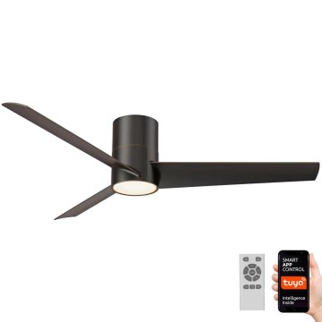 Immax NEO 07135-B - Ventilateur de plafond LED à intensité variable FRESH LED/18W/230V Wi-Fi Tuya noir + télécommande