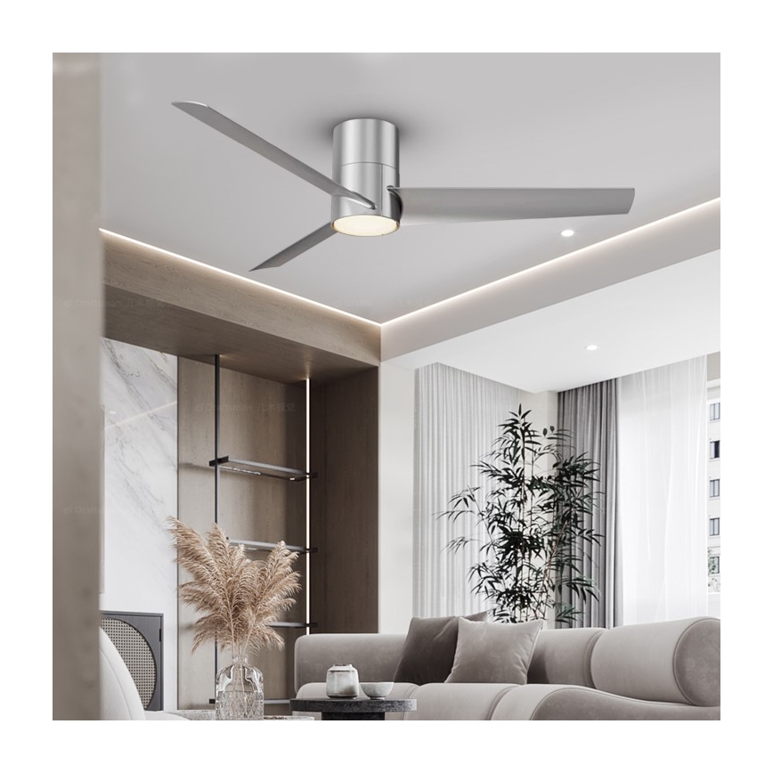 Immax NEO 07135-S - Ventilateur de plafond à intensité variable FRESH LED/18W/230V Wi-Fi Tuya chrome mat + télécommande