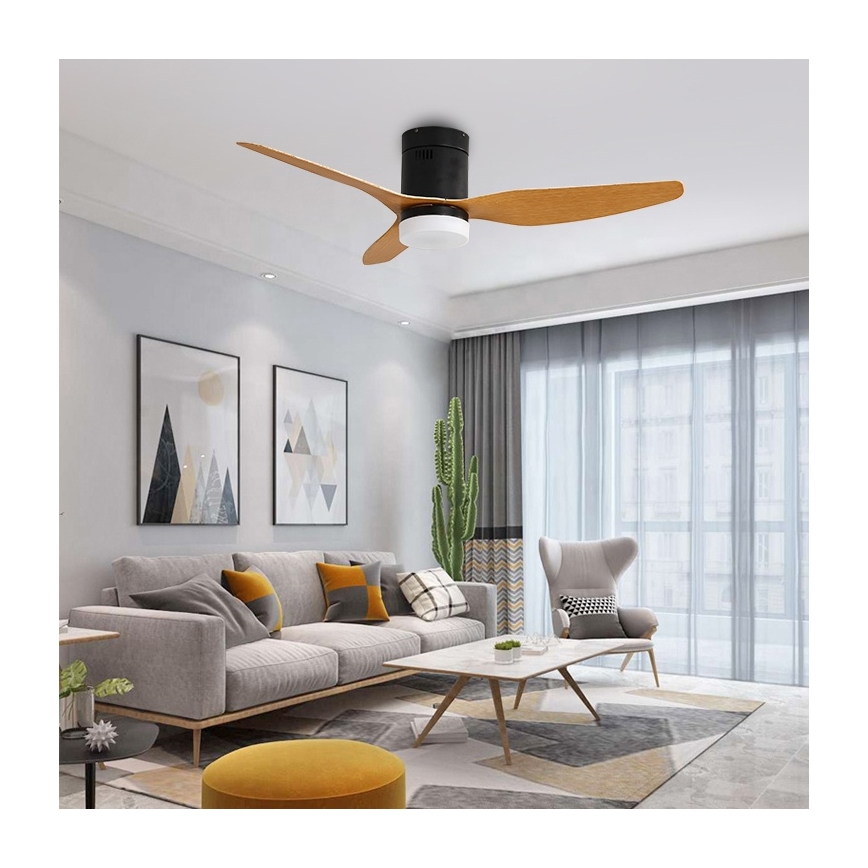 Immax NEO 07142-B - Ventilateur de plafond NEO LITE VENTO LED/18W/230V Tuya Wi-Fi noir/bois + télécommande