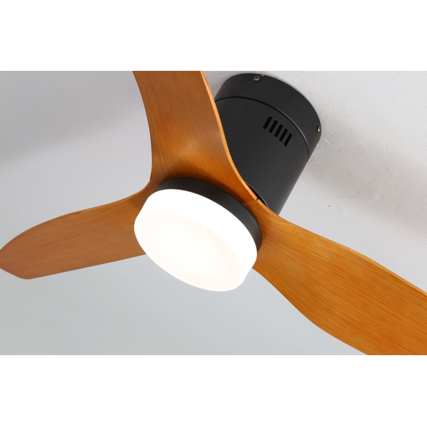 Immax NEO 07142-B - Ventilateur de plafond NEO LITE VENTO LED/18W/230V Tuya Wi-Fi noir/bois + télécommande