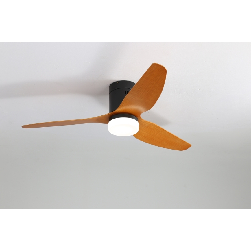 Immax NEO 07142-B - Ventilateur de plafond NEO LITE VENTO LED/18W/230V Tuya Wi-Fi noir/bois + télécommande