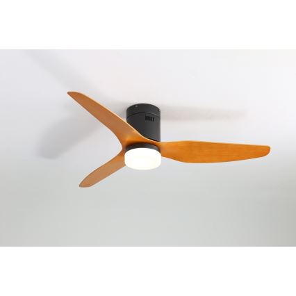 Immax NEO 07142-B - Ventilateur de plafond NEO LITE VENTO LED/18W/230V Tuya Wi-Fi noir/bois + télécommande