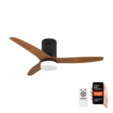 Immax NEO 07142-B - Ventilateur de plafond NEO LITE VENTO LED/18W/230V Tuya Wi-Fi noir/bois + télécommande