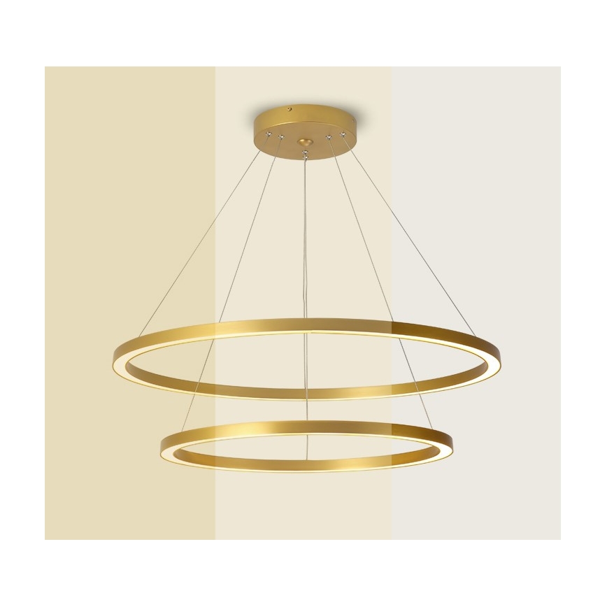 Immax NEO 07159-G80-60 - Suspension filaire à intensité variable FINO LED/93W/230V Tuya doré + télécommande