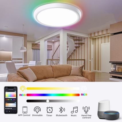 Immax NEO 07164-40-  Plafonnier à intensité variable LED RGB+CCT NEO LITE TUDO LED/50W/230V Wi-Fi Tuya + Télécommande