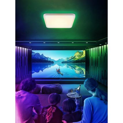 Immax NEO 07168-W40 - LED RGB+CCT Plafonnier à intensité variable NEO LITE TUDO LED/50W/230V Wi-Fi Tuya blanc + télécommande