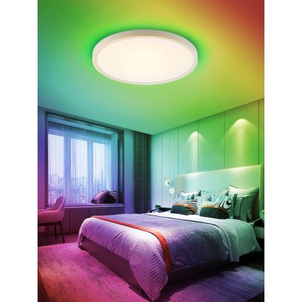 Immax NEO 07169-W60 - Plafonnier LED RGB+CCT à intensité variable NEO LITE TUDO 65W/230V 2700-6500K Wi-Fi Tuya + télécommande blanc