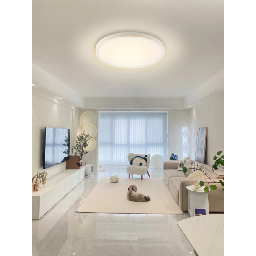 Immax NEO 07169-W60 - Plafonnier LED RGB+CCT à intensité variable NEO LITE TUDO 65W/230V 2700-6500K Wi-Fi Tuya + télécommande blanc