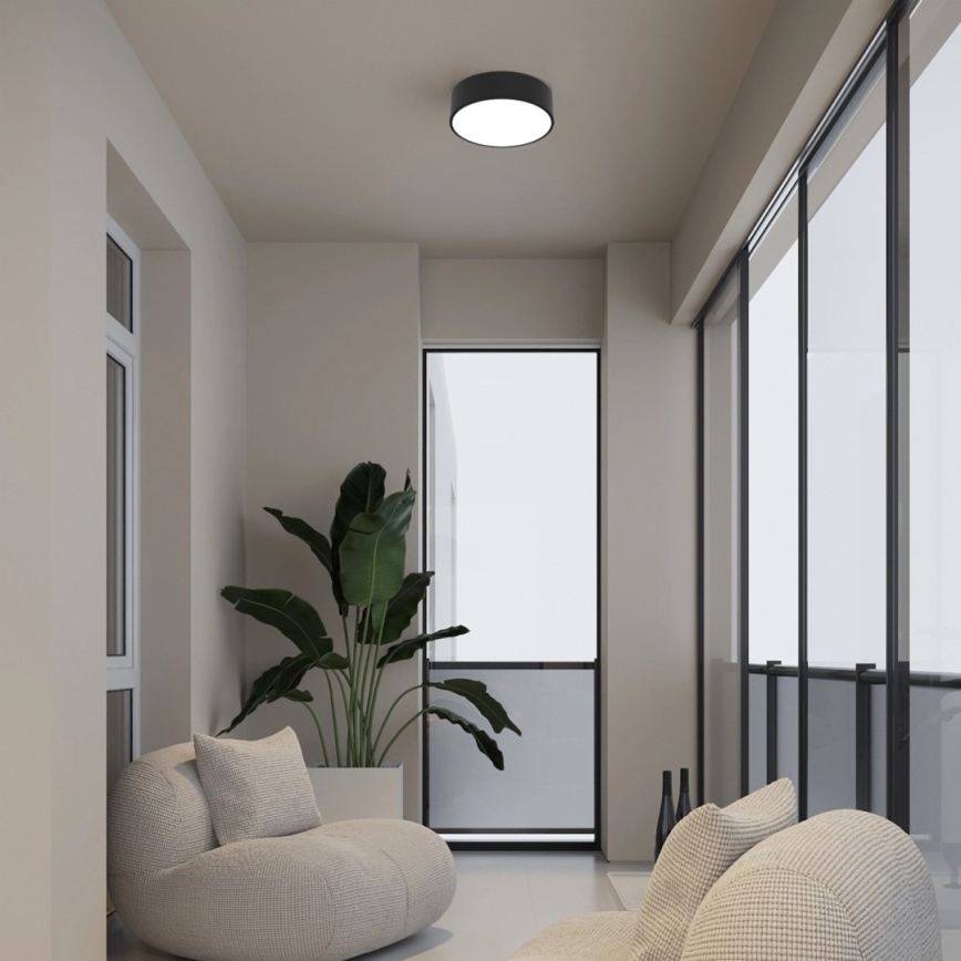 Immax NEO 07200L - Plafonnier à intensité variable RONDATE LED/18W/230V 3000-6000K d. 25 cm noir Tuya + télécommande