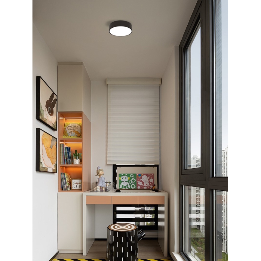 Immax NEO 07200L - Plafonnier à intensité variable RONDATE LED/18W/230V 3000-6000K d. 25 cm noir Tuya + télécommande