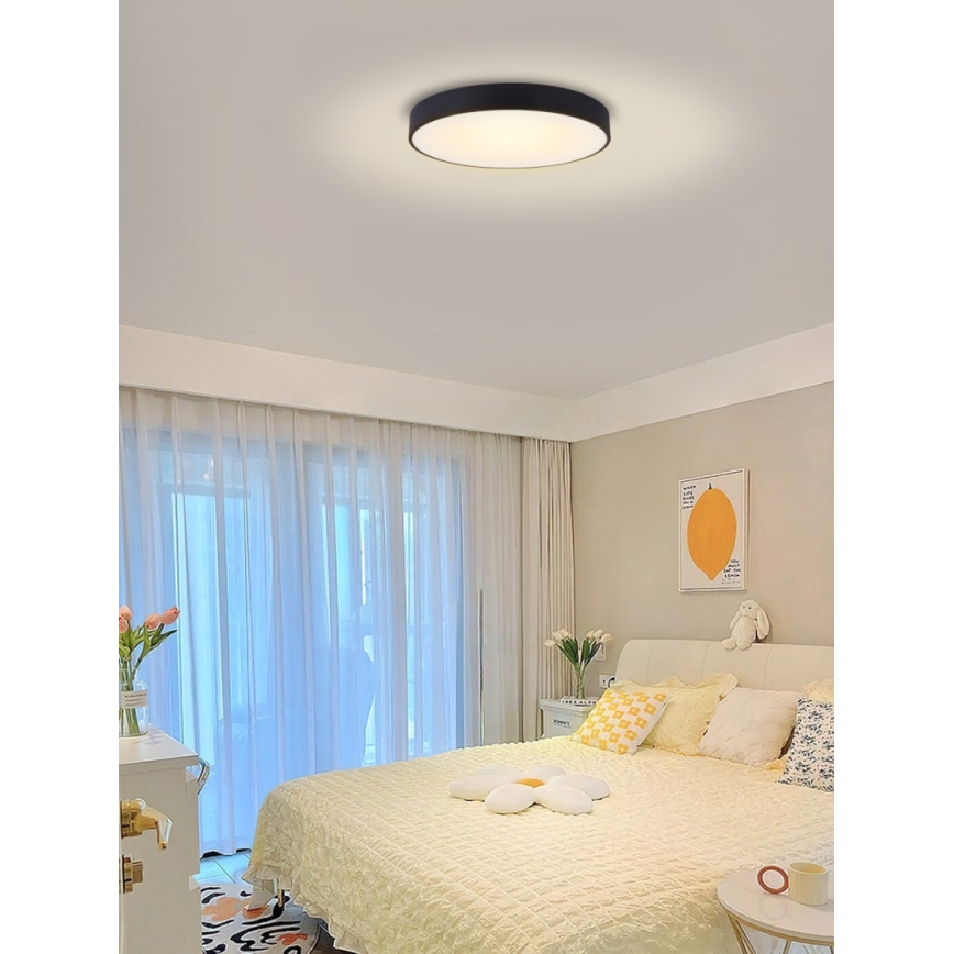 Immax NEO 07202L - Plafonnier à intensité variable LED RONDATE LED/53W/230V noir Tuya + télécommande