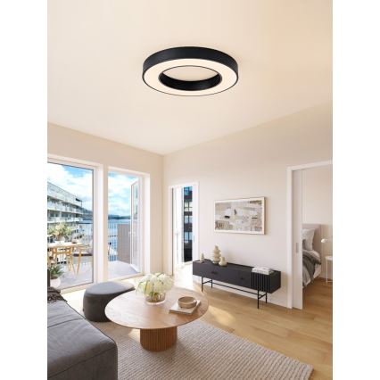 Immax NEO 07209L - Plafonnier à intensité variable LED PASTEL LED/53W/230V 60 cm noir Tuya + télécommande