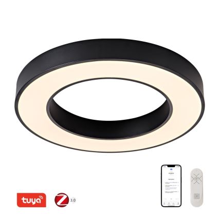 Immax NEO 07209L - Plafonnier à intensité variable LED PASTEL LED/53W/230V 60 cm noir Tuya + télécommande