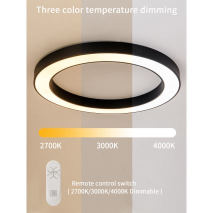 Immax NEO 07210L - Plafonnier à intensité variable LED PASTEL LED/68W/230V 95 cm noir Tuya + télécommande