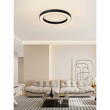 Immax NEO 07210L - Plafonnier à intensité variable LED PASTEL LED/68W/230V 95 cm noir Tuya + télécommande