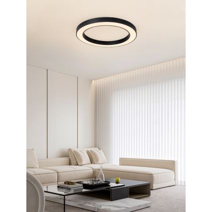 Immax NEO 07210L - Plafonnier à intensité variable LED PASTEL LED/68W/230V 95 cm noir Tuya + télécommande