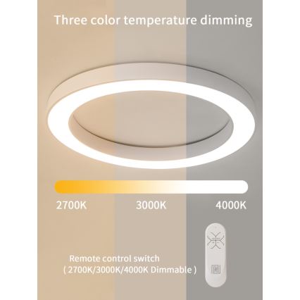 Immax NEO 07213L - Plafonnier à intensité variable LED PASTEL LED/68W/230V 95 cm blanc Tuya + télécommande