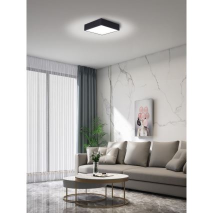 Immax NEO 07237L - Plafonnier à intensité variable LED CANTO LED/22W/230V noir Tuya + télécommande