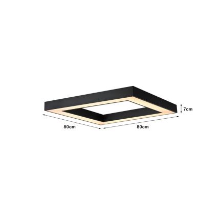 Immax NEO 07239L - Plafonnier à intensité variable CANTO LED/60W/230V noir Tuya + télécommande