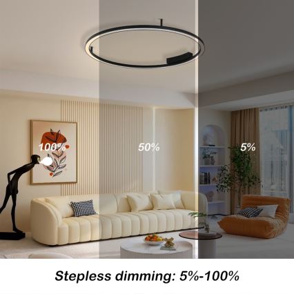 Immax NEO 07246-80 - Plafonnier à intensité variable FINO LED/55W/230V 80cm Tuya + télécommande