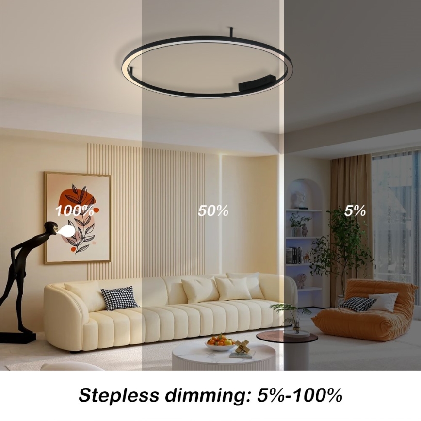 Immax NEO 07246-80 - Plafonnier à intensité variable FINO LED/55W/230V 80cm Tuya + télécommande