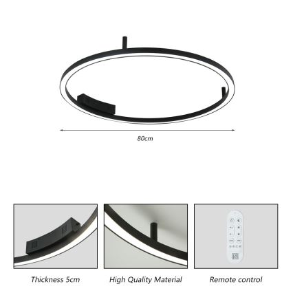 Immax NEO 07246-80 - Plafonnier à intensité variable FINO LED/55W/230V 80cm Tuya + télécommande