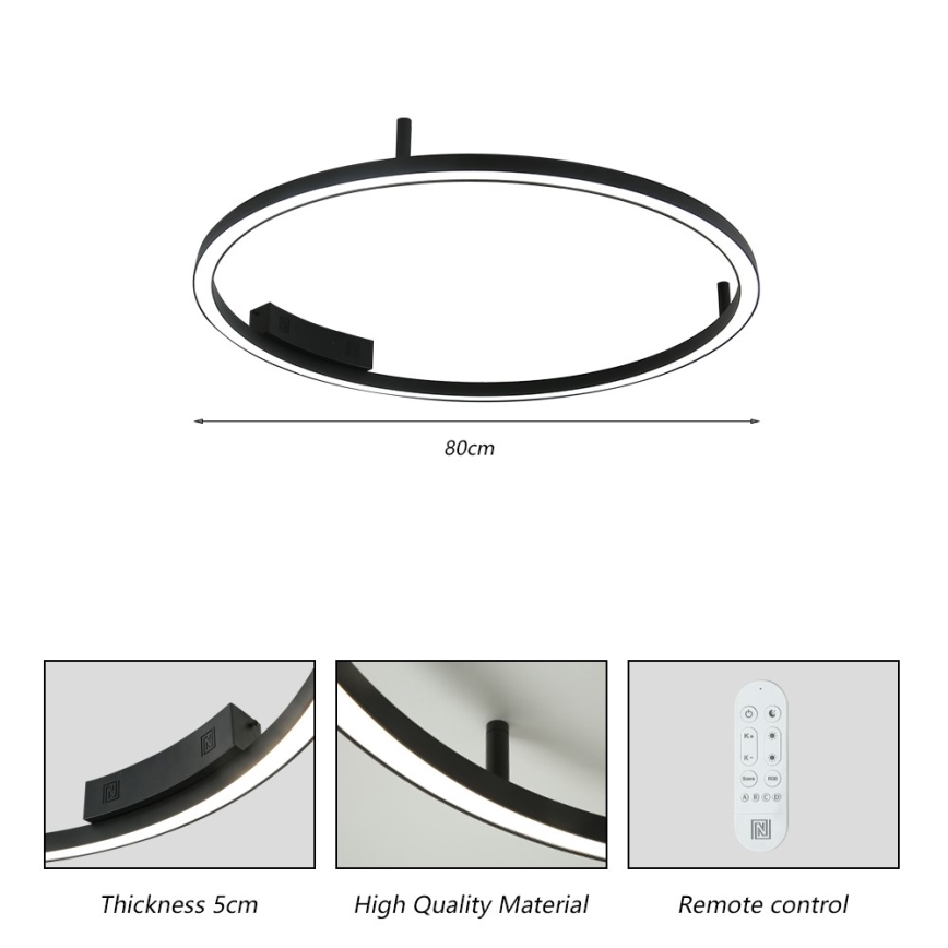 Immax NEO 07246-80 - Plafonnier à intensité variable FINO LED/55W/230V 80cm Tuya + télécommande