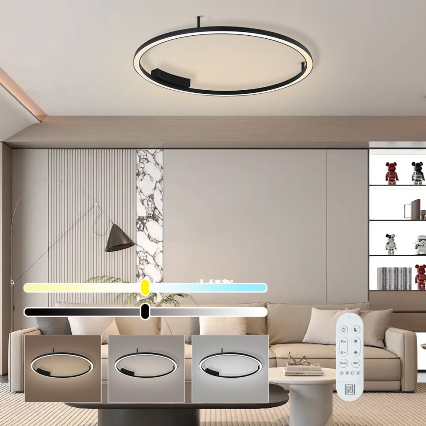 Immax NEO 07246-80 - Plafonnier à intensité variable FINO LED/55W/230V 80cm Tuya + télécommande