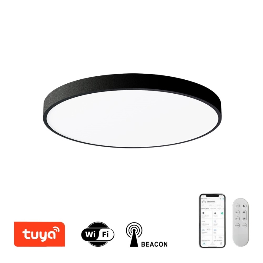 Immax NEO 07249L - Plafonnier à intensité variable NEO LITE SEMPLICI LED/48W/230V 3000-6000K Wi-Fi Tuya noir + télécommande
