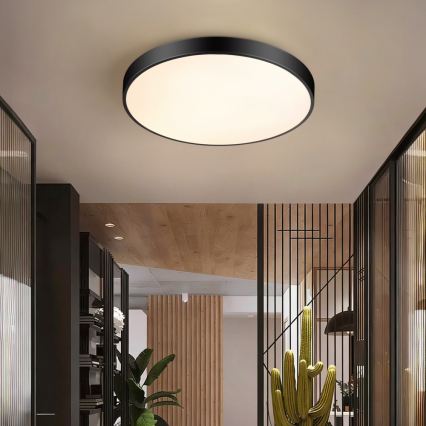 Immax NEO 07250L - Plafonnier à intensité variable NEO LITE SEMPLICI LED/60W/230V 3000-6000K Wi-Fi Tuya noir + Télécommande